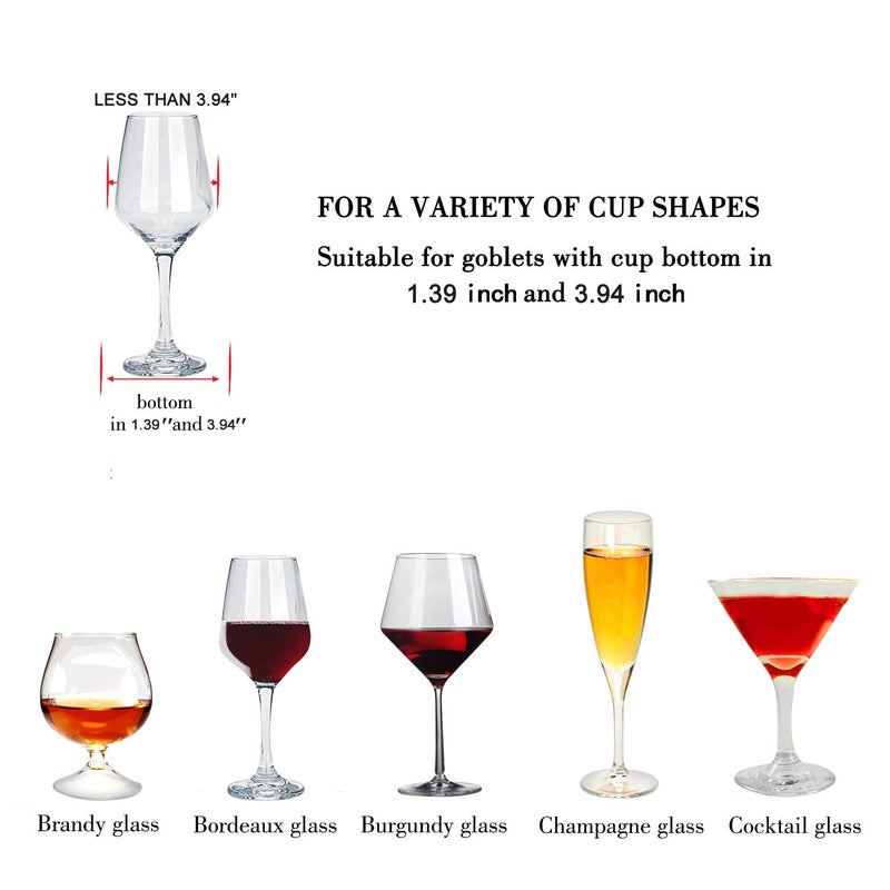 MOCOUM Wine Glasses Rack Under Cabinet Stemware Rack,Wine Glass Hanger Rack Wire Wine Glass Holder Storage Hanger for Cabinet Kitchen Bar (4 Rows) - Image 4
